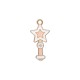 Colgante de Zamak Esmaltado con Forma de Estrella y Varita Mágica 13 x 28 mm