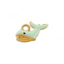 Breloque baleine en acier inoxydable 304 émaillé 8,7 x 16,3 mm/4,5 mm