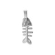 Pendentif en acier inoxydable 304 en forme d'arête de poisson 10,3 x 32,3 mm/4,3 mm