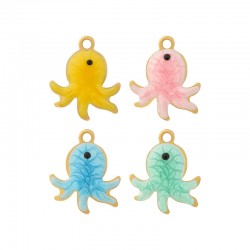 Enameled Stainless Steel 304 Charm Octapus 10.5x12.5mm/2.6mm