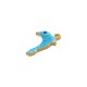 Charm Dauphin en Acier Inoxydable 304 émaillé 8.7 x 12.5 mm/2.6 mm