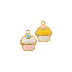 Enameled Stainless Steel 304 Charm Cup Cake 10x12mm/1.5mm