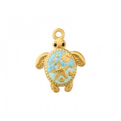 Enameled Stainless Steel 304 Sea Turtle 18.2x23.3mm/2.6mm