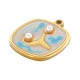 Enameled Stainless Steel 304 Fishtail &Pearl 16.5x18.7mm/2mm