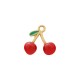 Breloque Cerise en Acier Inoxydable 304 émaillé 11,2 x 12 mm/4,4 mm