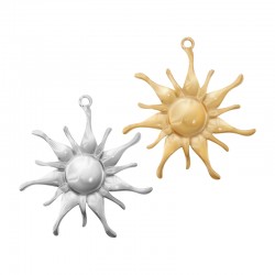 Stainless Steel 304 Pendant Sun Flower32.5x36mm