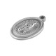 Stainless Steel 304 Charm Oval with Madonna 13x21mm Ø2.5mm