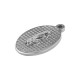 Stainless Steel 304 Charm Oval with Madonna 13x21mm Ø2.5mm