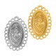 Stainless Steel 304 Charm Oval with Madonna 18x26mm