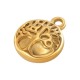 Stainless Steel 304 Round with Tree of Life 10.1x12.5/4.7mm