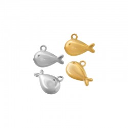 Stainless Steel 304 Charm Fish 12x8.74mm/6mm