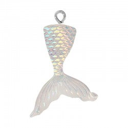 Resin Pendant Fish Tail 27x38mm/4mm