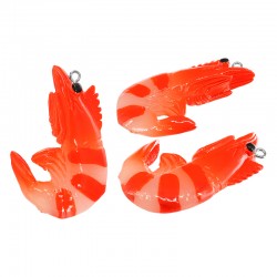 Resin Pendant Shrimp 31x49mm