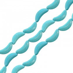 Howlite Turquoise Bead Crescent Moon 20x48mm/12.2mm Ø2.2mm