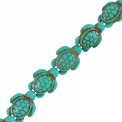 Howlite Turquoise Turtle 14x17mm/7mm Ø1.7mm