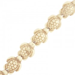 Howlite White Bead Turtle 14x17mm/7mm Ø1.7mm
