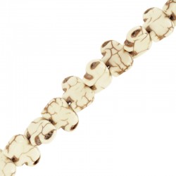 Howlite Bead Elephant 14x10mm/5mm Ø1.4mm