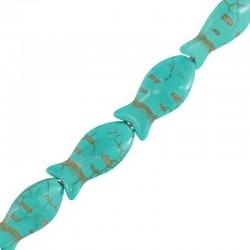 Howlite Bead Fish 11.5x24mm Ø1.5mm