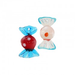Pendentif Murano style bonbon 26 x 16 mm/12 mm Ø 1,6 mm