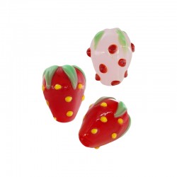 Perle de style Murano Fraise 12 x 17 mm Ø 1,5 mm