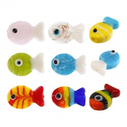 Perle de Style Murano Poisson 13 x 20 mm/5 mm Ø 1,5 mm