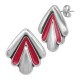 Clou d'oreille en zamak émaillé en forme de cœur 16 x 18 mm