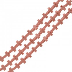 Perle Sandlava Rose Croix 8x10 mm Ø0.6 mm (35 pièces)
