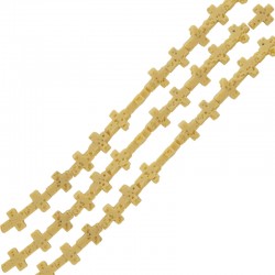 Perle Sandlava Jaune Croix Bleue 8 x 10 mm Ø 0.6 mm (35 pièces)