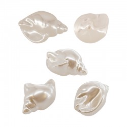 Pearl ABS Bead Shell 17.8x26/14.5mm Ø0.8mm