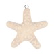 Enameled Ceramic Pendant Starfish Cream 58x55mm/10mm Ø3.9mm