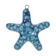 Enameled Ceramic Pendant Starfish Blue 58x55mm/10mm Ø3.9mm