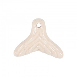 Queue de Sirène en Céramique Émaillée Crème 34 x 26 mm/8 mm Ø 2,4 mm