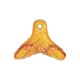 Enameled Ceramic Mermaid Tail Yellow 34x26mm/8mm Ø2.4mm