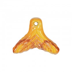 Queue de Sirène en Céramique Émaillée Jaune 34 x 26 mm/8 mm Ø 2,4 mm