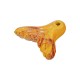 Enameled Ceramic Mermaid Tail Yellow 34x26mm/8mm Ø2.4mm