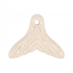 Queue de Sirène en Céramique Émaillée Crème 50 x 37 mm/11 mm Ø 2,6 mm