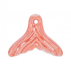Queue de Sirène en Céramique Émaillée Corail 50 x 37 mm/11 mm Ø 2,6 mm