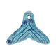 Enameled Ceramic Mermaid Tail Blue 50x37mm/11mm Ø2.6mm