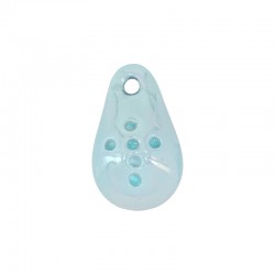 Goutte en céramique émaillée avec Croix Bleue 15 x 24 mm/10 mm Ø 2.1 mm