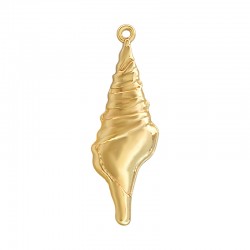 Colgante de Zamak con forma de concha 16,6 x 48,5 mm/5,1 mm