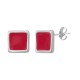 Enameled Zamak Earring Square 10mm