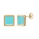 Enameled Zamak Earring Square 10mm