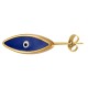 Enameled Zamak Earring Nail Evil Eye 15x5mm