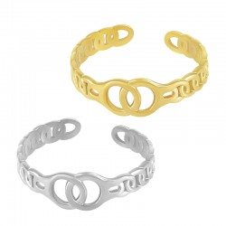 Bague motif chaîne 20x6mm en Acier Inoxydable 304