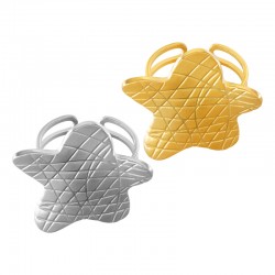 Bague en Acier Inoxydable 304 avec Étoile et Lignes