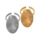 Bague Ovale en Acier Inoxydable 304 avec Lignes 17.4 x 36 mm