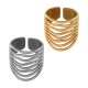 Anneau en Acier Inoxydable 304 avec Lignes Irrégulières 26 x 20 mm