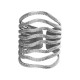 Anneau en Acier Inoxydable 304 avec Lignes Irrégulières 26 x 20 mm