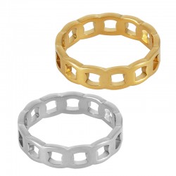Bague motif chaîne 19x5mm en Acier Inoxydable 304