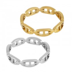 Bague motif chaîne 19x4mm en Acier Inoxydable 304